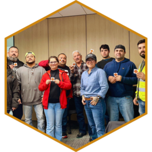 Group photo of OSHA trained employees from Saddle Up Safety, a safety training and consulting firm in San Antonio